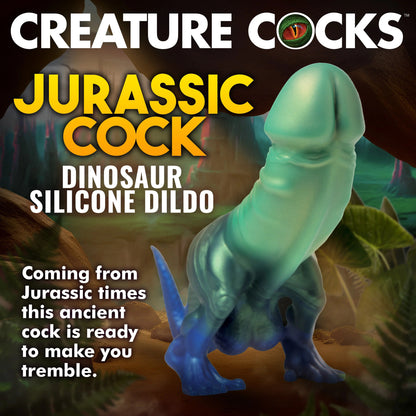 Jurassic Cock Dinosaur Silicone Dildo - Green/blue | 848518054494 | Available at EroticWarehouse.com