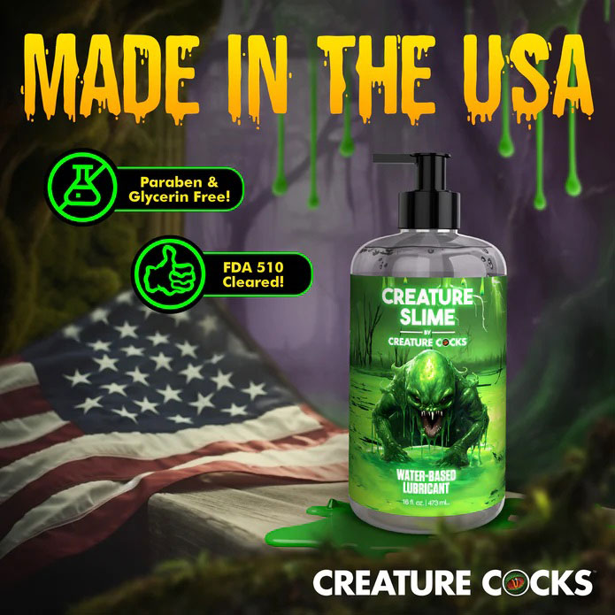 Creature Slime Water Based Lubricant 16oz by XR Brands 848518055422 available at EroticWarehouse.com