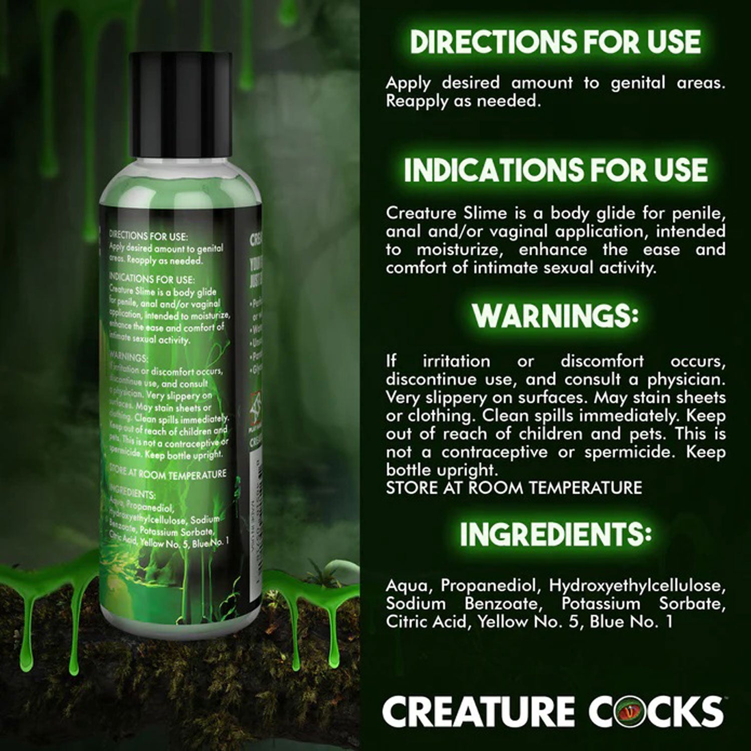4oz Creature Slime Green Slime Water-Based - Lubricant | 848518057181 | Available at EroticWarehouse.com