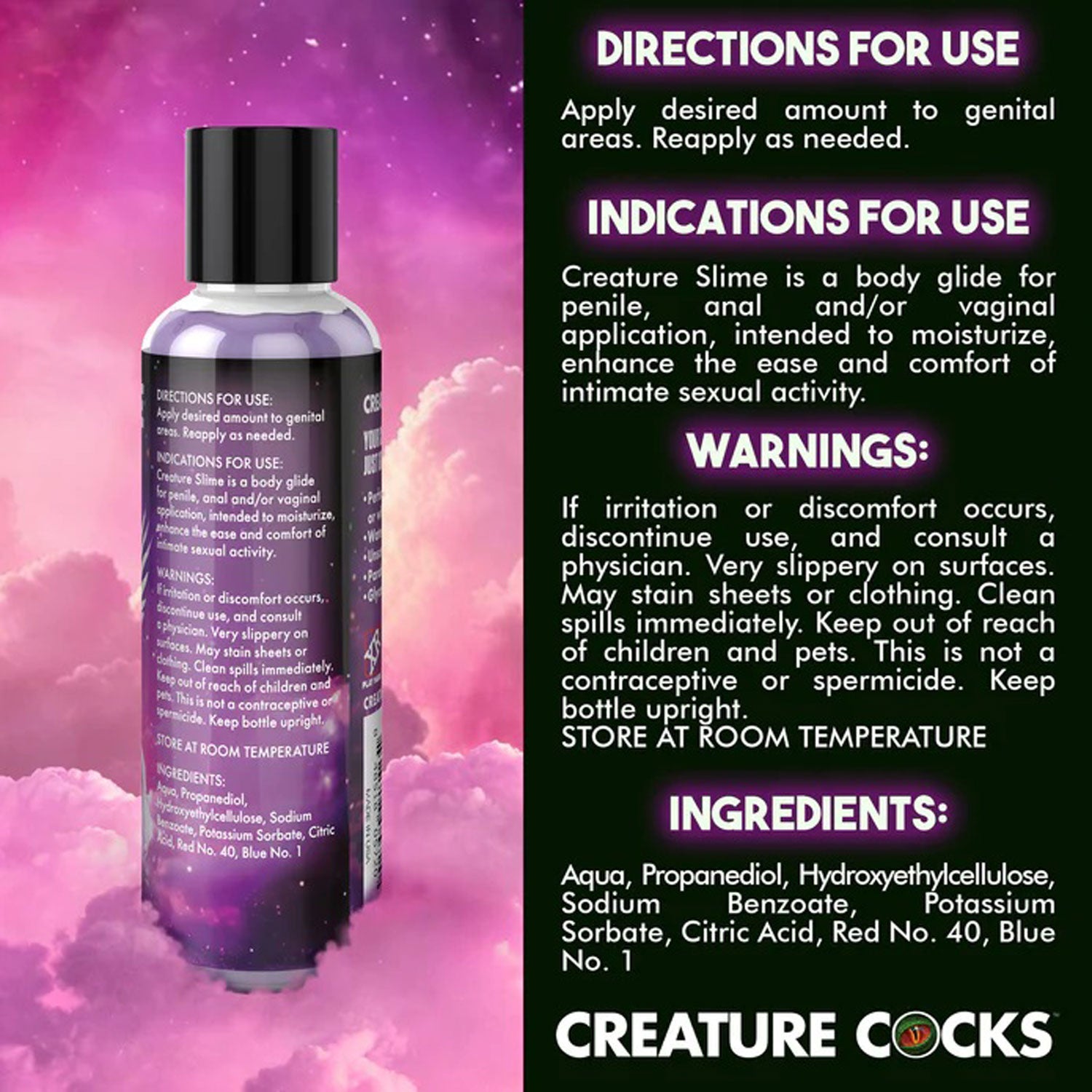 4oz Creature Slime Purple Slime Water-Based - Lubricant | 848518057204 | Available at EroticWarehouse.com