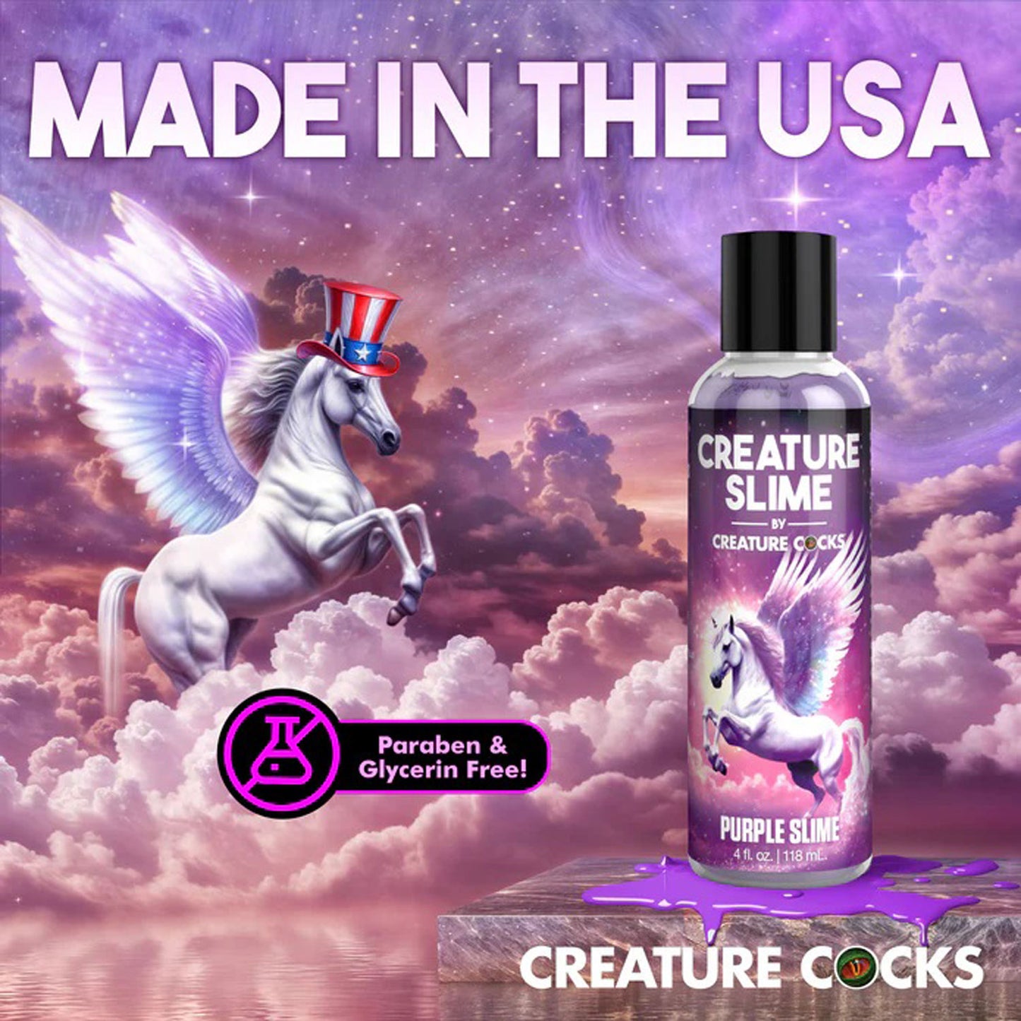 4oz Creature Slime Purple Slime Water-Based - Lubricant | 848518057204 | Available at EroticWarehouse.com