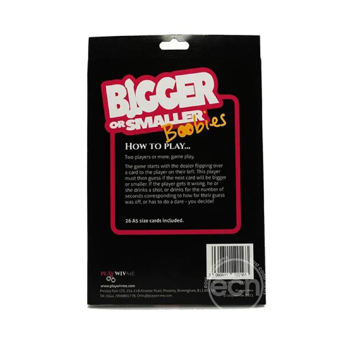 Play Wiv Me - Bigger or Smaller Boobs Card Game | 5060811120163 | Available at EroticWarehouse.com