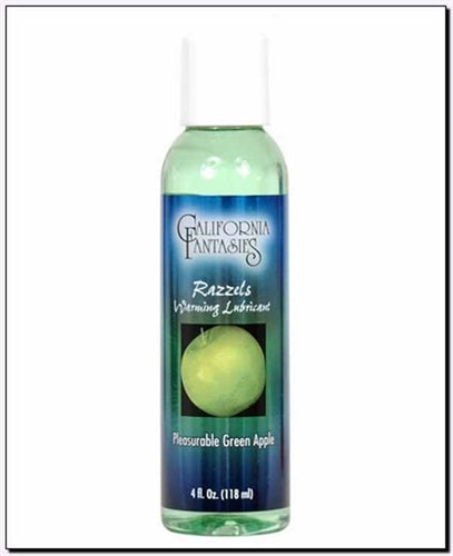 Razzels Warming Lubricant - Pleasurable Green Apple - 4 Oz. Bottle | 855487001060 | Available at EroticWarehouse.com