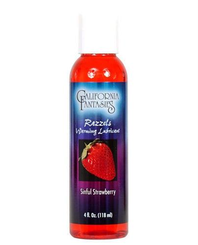 Razzels Warming Lubricant - Sinful Strawberry - 4 Oz. Bottle | 855487001053 | Available at EroticWarehouse.com