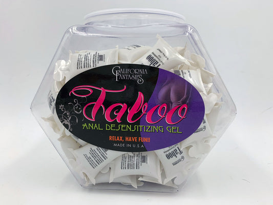 Taboo - Anal Desensitizing Gel - 72 Piece Fishbowl - 10 ml Pillows | 855487001671 | Available at EroticWarehouse.com