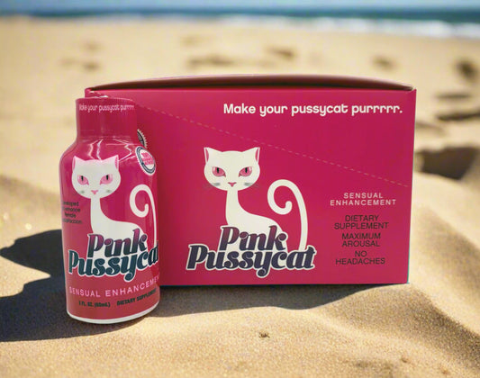 Pink Pussycat 12 Liquid Bottle Sexual Enhancement Display 2 Fl. Oz. | 891875005647 | Available at EroticWarehouse.com