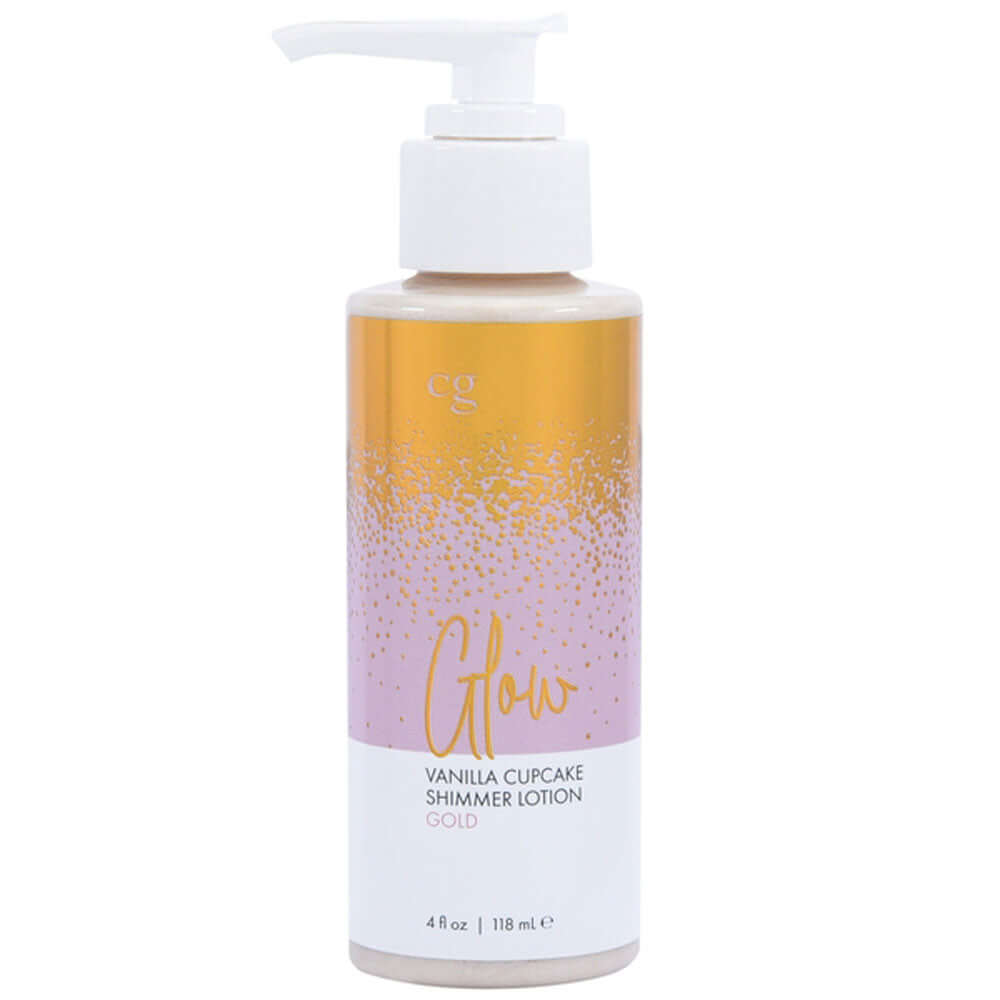 Glow Vanilla Cupcake Shimmer Lotion Gold 4 Oz | 638258904452 | Available at EroticWarehouse.com