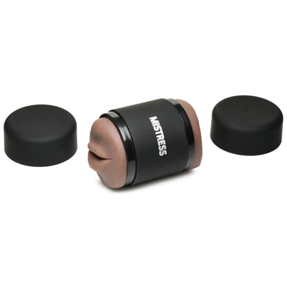 Mistress Double Shot Mouth and Pussy Stroker - Dark | 653078943177 | Available at EroticWarehouse.com