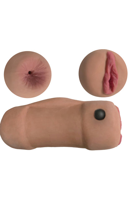 Mistress Double Stroker Callie and Chloe Pussy & Ass Stroker - Latte | 653078940954 | Available at EroticWarehouse.com