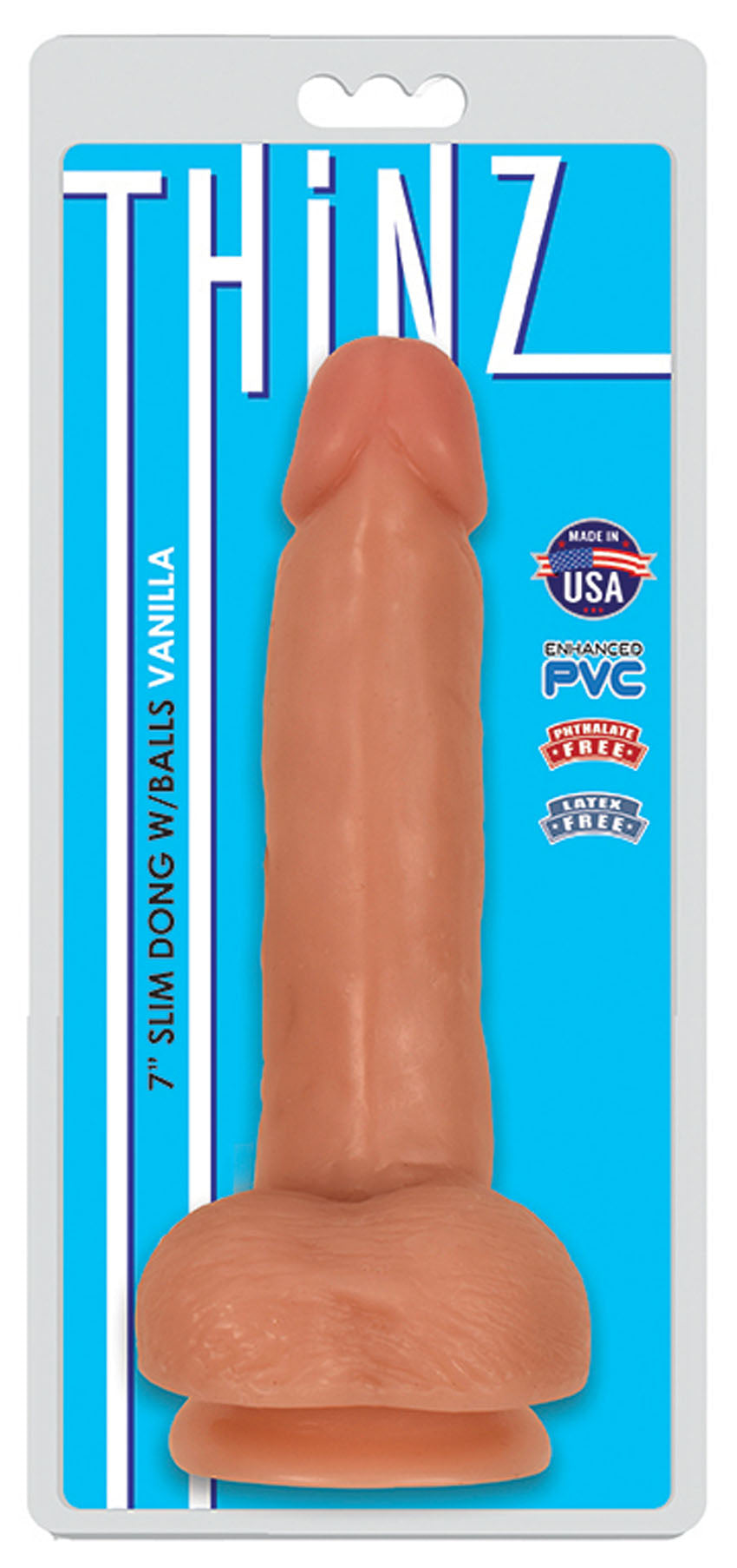 7 Inch Slim Dong With Balls - Vanilla | 643380985330 | Available at EroticWarehouse.com