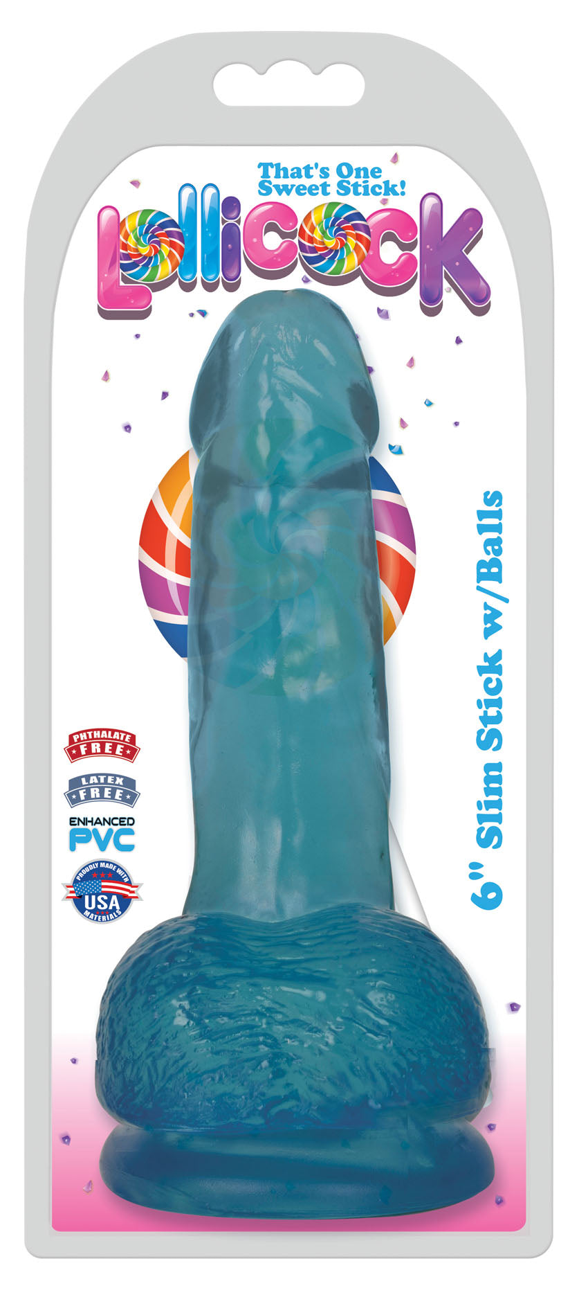 Lollicock 6 Inch Slim Stick With Balls - Berry Ice | 643380985729 | Available at EroticWarehouse.com