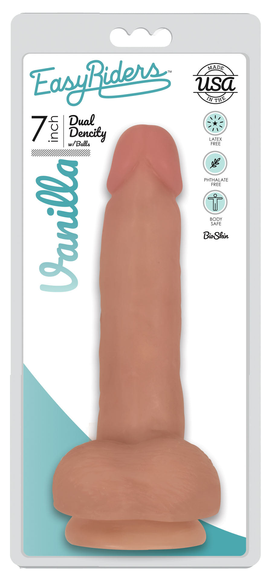 Easy Riders 7 Inch Slim Dong With Balls - Vanilla | 653078939729 | Available at EroticWarehouse.com