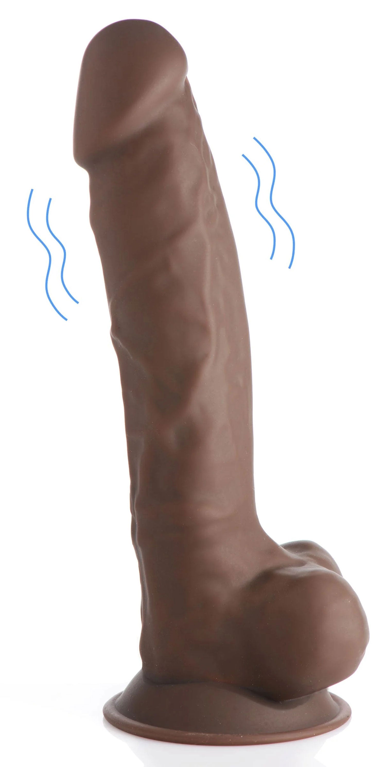 Fleshstixxx 8" Vibrating Silicone Dildo With Balls Brown | 653078942064 | Available at EroticWarehouse.com