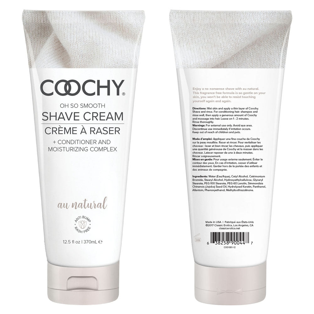 Coochy Shave Cream Au Natural 12.5 Fl. Oz. | 638258900447 | Available at EroticWarehouse.com
