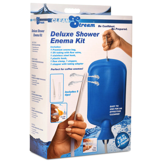 Deluxe Shower Enema Kit - Blue | 848518053701 | Available at EroticWarehouse.com