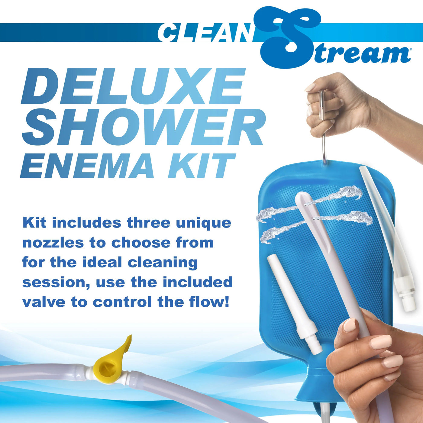 Deluxe Shower Enema Kit - Blue | 848518053701 | Available at EroticWarehouse.com