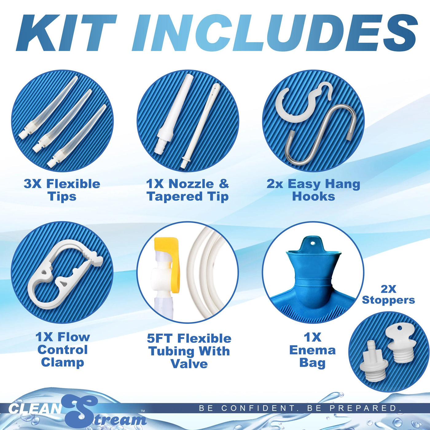 Deluxe Shower Enema Kit - Blue | 848518053701 | Available at EroticWarehouse.com