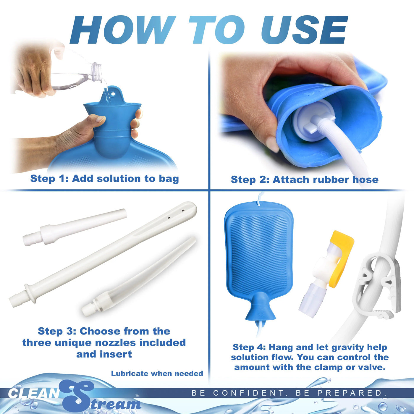 Deluxe Shower Enema Kit - Blue | 848518053701 | Available at EroticWarehouse.com