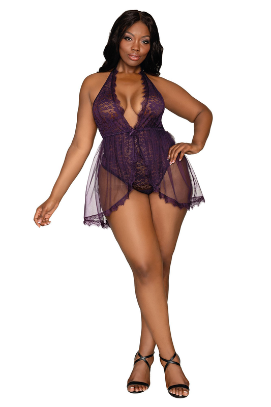 Teddy - Queen Size - Eggplant | 888368317059 | Available at EroticWarehouse.com