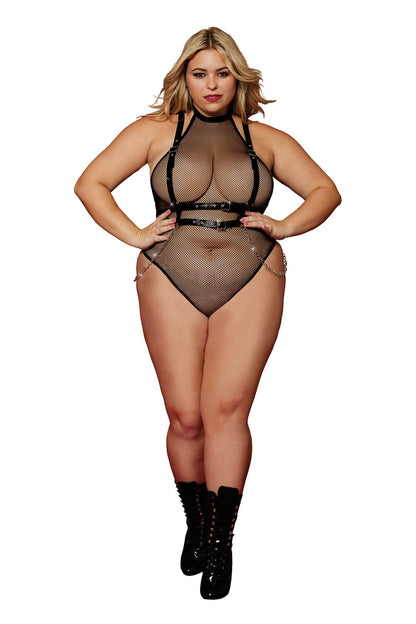 Teddy and Harness - Queen Size - Black | 888368347049 | Available at EroticWarehouse.com