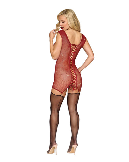 Garter Slip Dmnd - One Size - Red | 888368357956 | Available at EroticWarehouse.com