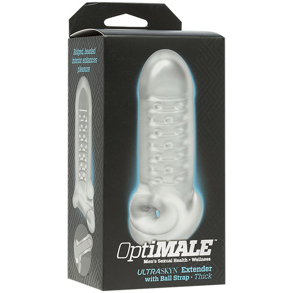 Optimale - Extender With Ball Strap - Thick - Frost | 782421068776 | Available at EroticWarehouse.com