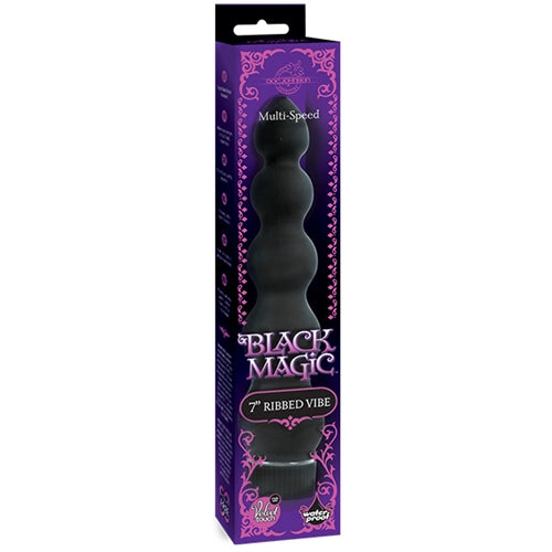 Black Magic 7 Inch Ribbed Vibe | 782421006518 | Available at EroticWarehouse.com