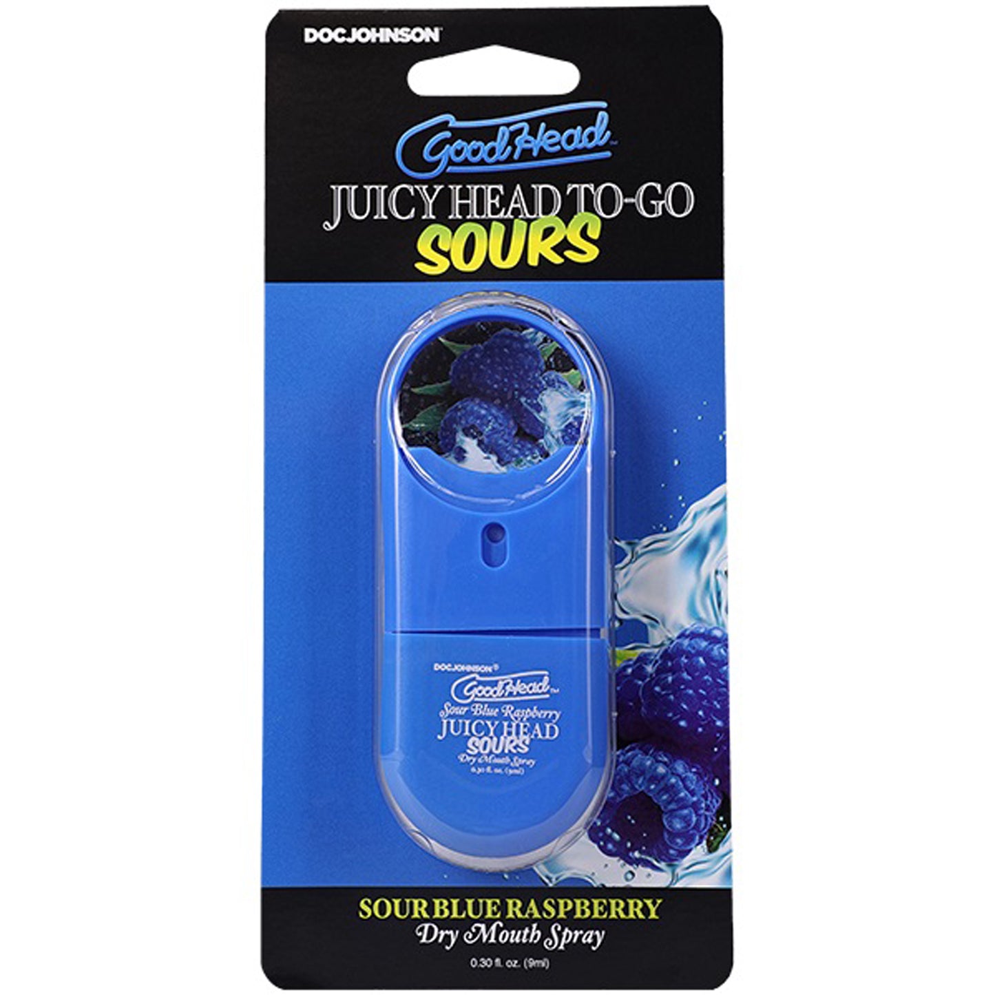 Goodhead Juicyhead Dry Mouth Spray to Go - Sour Blue Raspberry .30 Oz by Doc Johnson 782421093488 available at EroticWarehouse.com