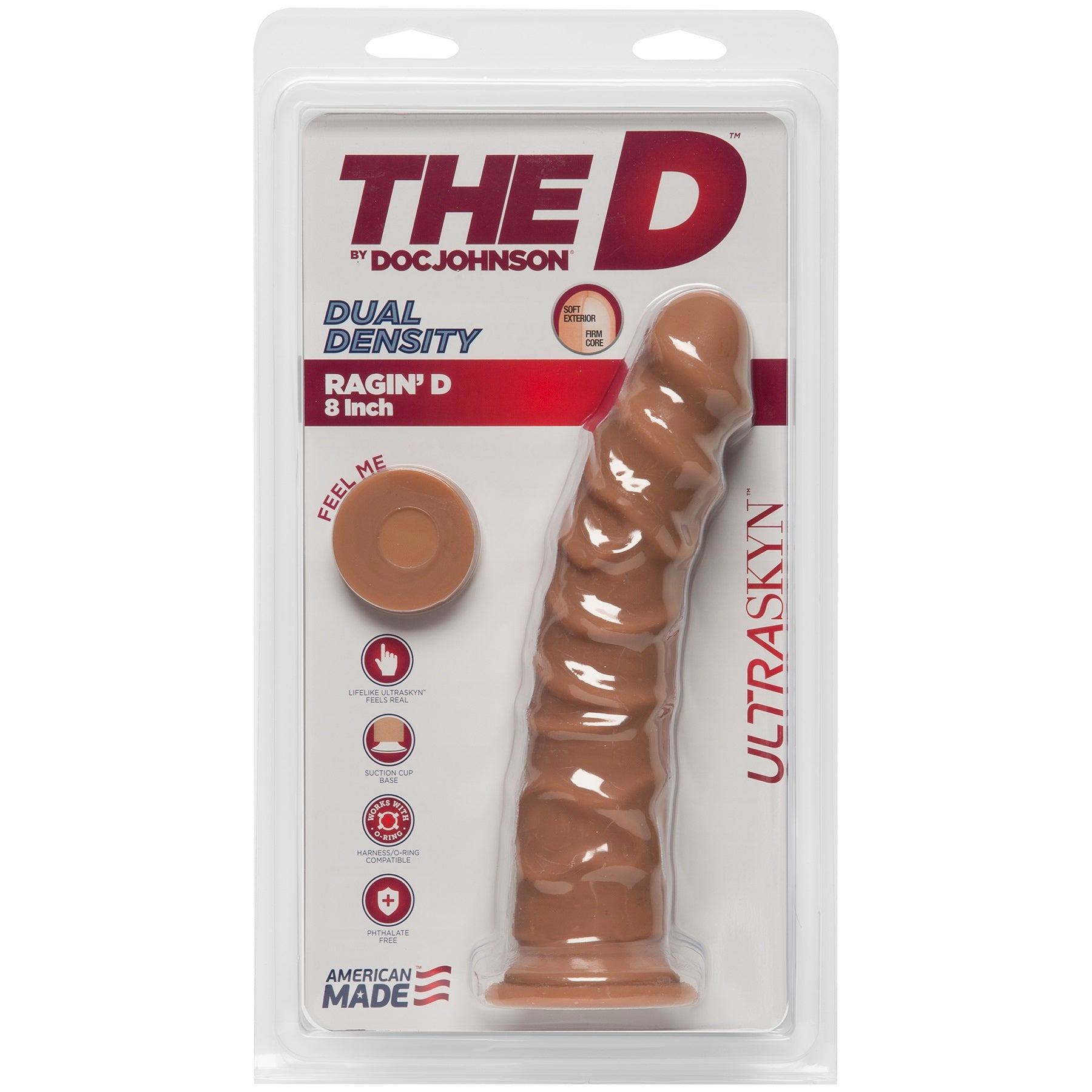 The D - Ragin' D 8 Inch - Caramel | 782421058722 | Available at EroticWarehouse.com