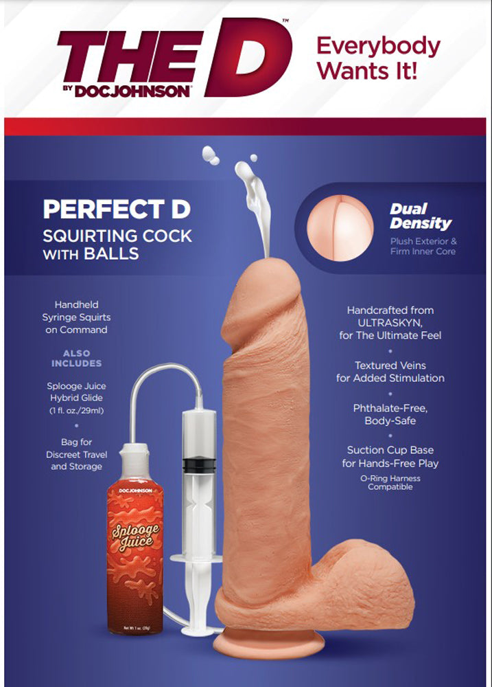 The D - Perfect D - Squirting 7 Inch With Balls | 782421083359 | Available at EroticWarehouse.com