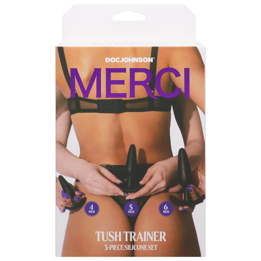 Merci - Tush Trainer - 3 Piece Silicone Set - Black | 782421089764 | Available at EroticWarehouse.com