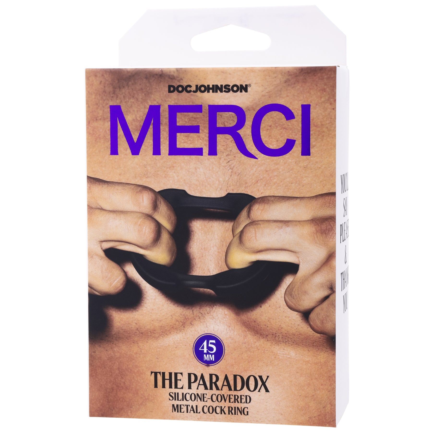 Merci - the Paradox - Silicone Covered Metal Cock Ring - 45mm - Black | 782421089788 | Available at EroticWarehouse.com