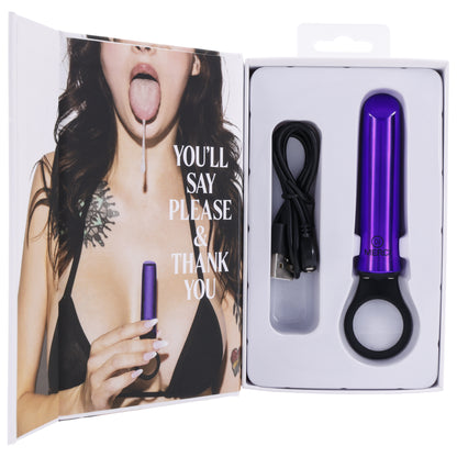 Merci - Power Play With Silicone Grip Ring - Violet | 782421088408 | Available at EroticWarehouse.com