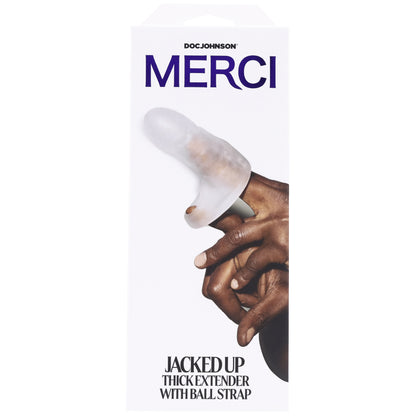 Merci - Jacked Up - Thick Extender With Ball Strap - Frost | 782421089818 | Available at EroticWarehouse.com