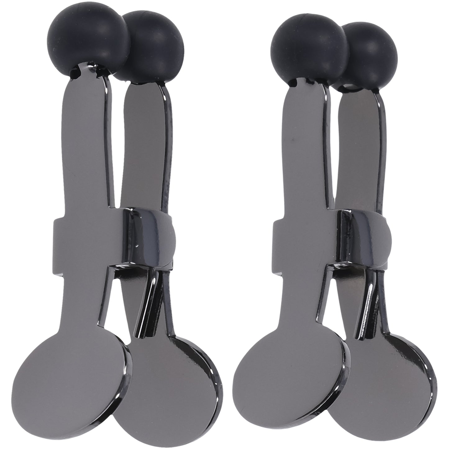 Merci - Nippers - Stainless Steel Nipple Clamps With Silicone Tip - Black | 782421088699 | Available at EroticWarehouse.com