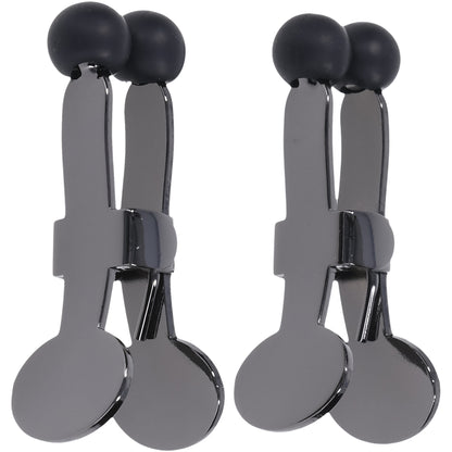 Merci - Nippers - Stainless Steel Nipple Clamps With Silicone Tip - Black | 782421088699 | Available at EroticWarehouse.com