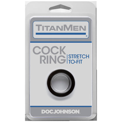 Titanmen Cock Ring - Black | 782421889814 | Available at EroticWarehouse.com