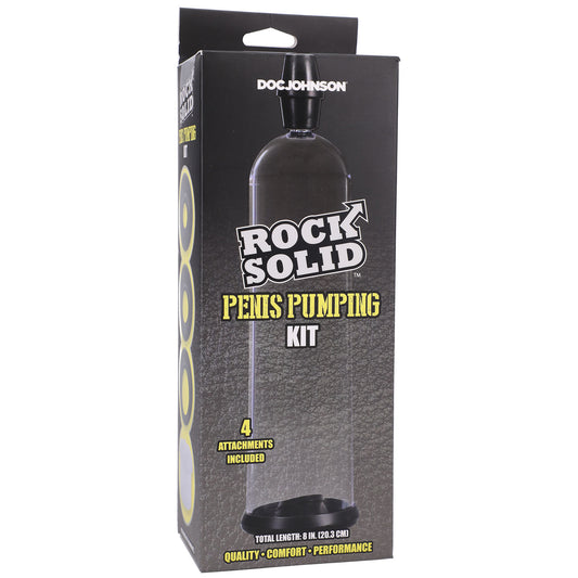 Rock Solid - Penis Pumping Kit - Black/clear | 782421086459 | Available at EroticWarehouse.com