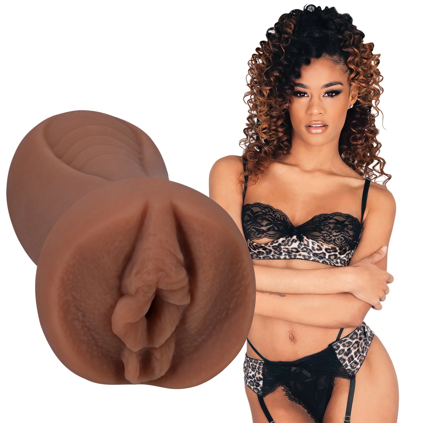 Signature Strokers - Scarlit Scandal - Ultraskyn Pocket Pussy - Caramel | 782421086145 | Available at EroticWarehouse.com