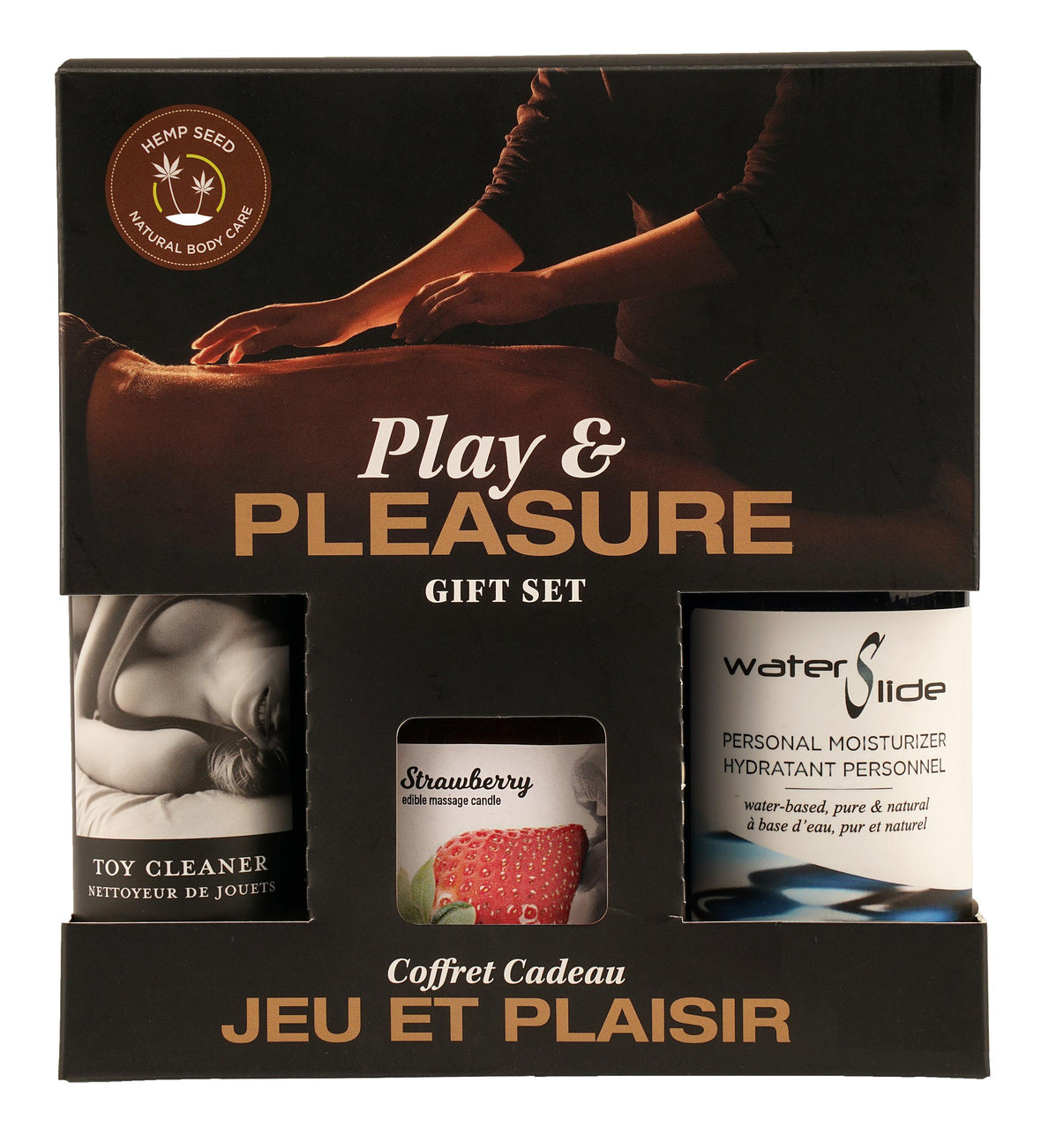 Hemp Seed by Night Play and Pleasure Gift Set - Strawberry | 810040293474 | Available at EroticWarehouse.com