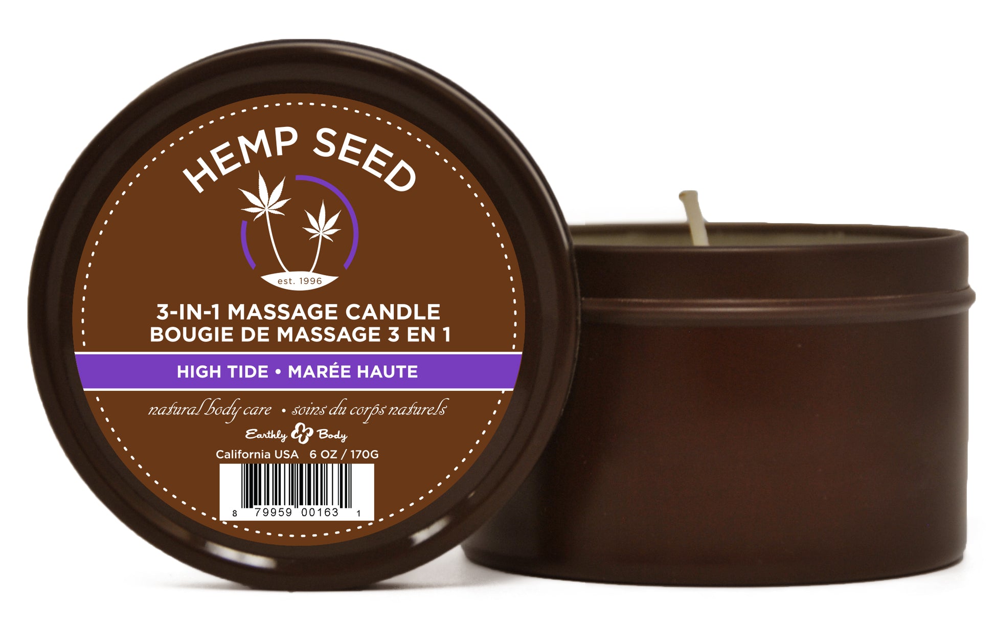 Hemp Seed 3-in-1 Massage Candle - High Tide - 6 Oz. | 879959001631 | Available at EroticWarehouse.com