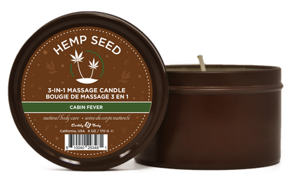 Hemp Seed 3-in-1 Massage Candle Cabin Fever 6oz/ 170 G | 810040293481 | Available at EroticWarehouse.com