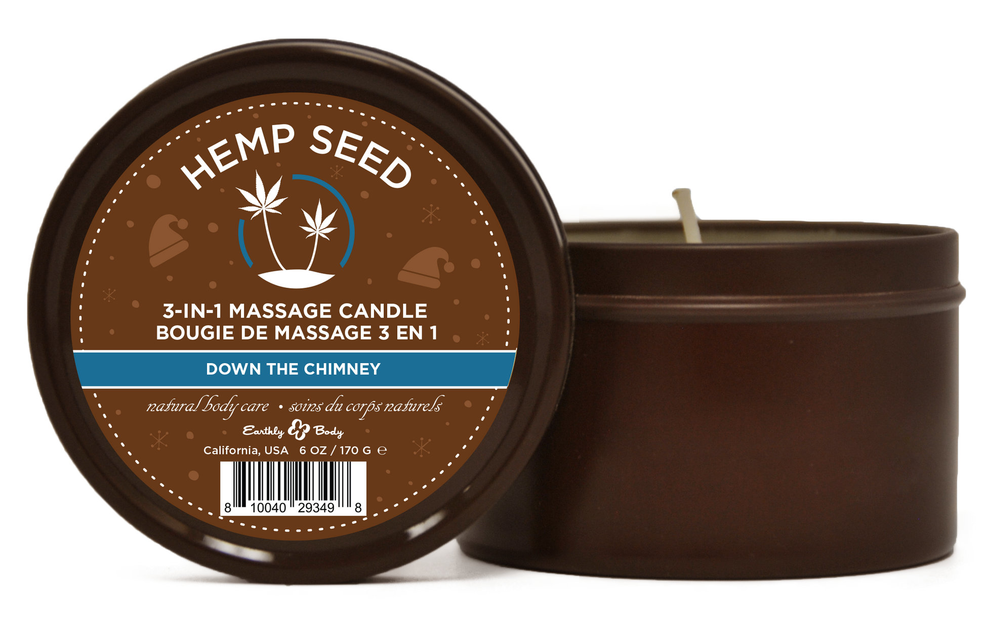 Hemp Seed 3-in-1 Massage Candle Down the Chimney 6oz/ 170 G | 810040293498 | Available at EroticWarehouse.com