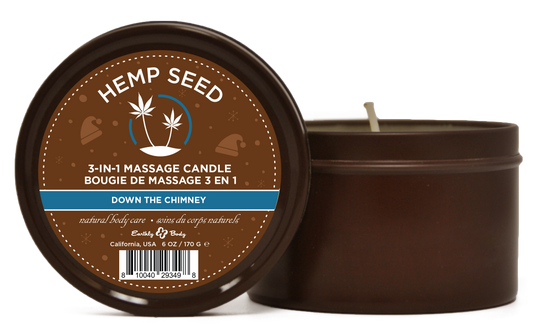 Hemp Seed 3-in-1 Massage Candle Down the Chimney 6oz/ 170 G | 810040293498 | Available at EroticWarehouse.com