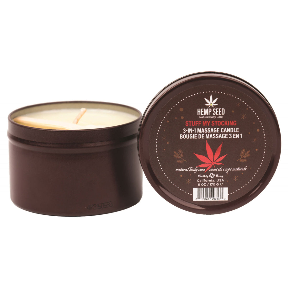 Hemp Seed 3 in 1 Massage Candle Stuff My Stocking - 6oz | 810040297137 | Available at EroticWarehouse.com