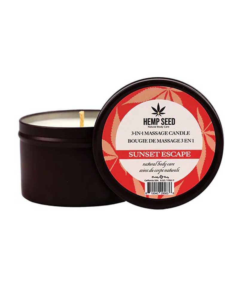 Hemp Seed 3-in-1 Massage Candle - Sunset Escape 6 Oz | 810040295836 | Available at EroticWarehouse.com