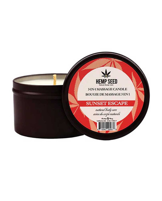 Hemp Seed 3-in-1 Massage Candle - Sunset Escape 6 Oz | 810040295836 | Available at EroticWarehouse.com