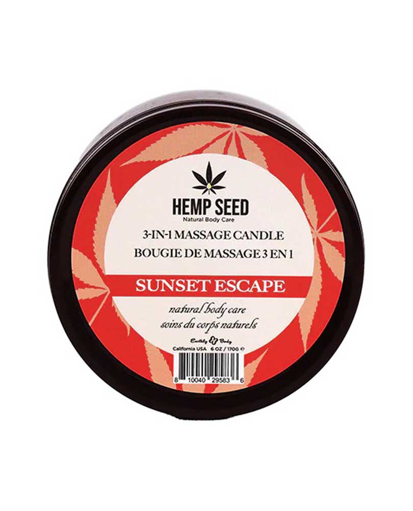 Hemp Seed 3-in-1 Massage Candle - Sunset Escape 6 Oz | 810040295836 | Available at EroticWarehouse.com