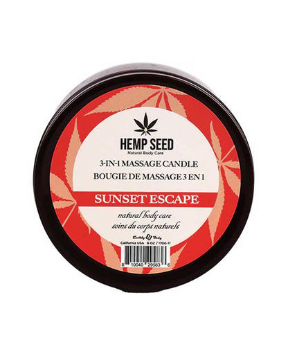 Hemp Seed 3-in-1 Massage Candle - Sunset Escape 6 Oz | 810040295836 | Available at EroticWarehouse.com