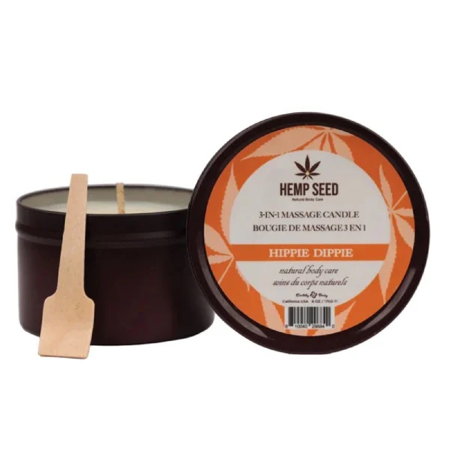 Hemp Seed 3-in-1 Massage Candle - Hippie Dippie 6oz | 810040296840 | Available at EroticWarehouse.com